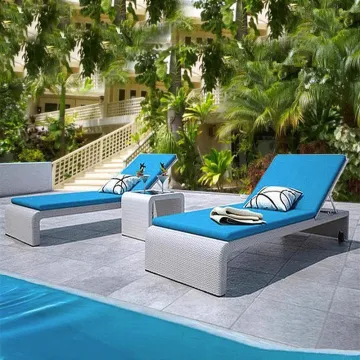 Outdoor Rattan Sun Bed Chair - Balcony Lounge Patio Pool Beach Lounger Furniture
