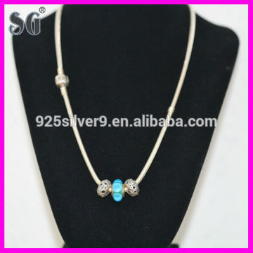 925 Sterling Silver Materials Oxidized & Rhudium Plating Silver Charms Necklaces Fit For European Style Jewelry