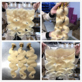 Wholesale double drawn Wholesale double drawn unprocessed russian platinum virgin cuticle aligned honey blonde raw human hair 613 bundles Supplier