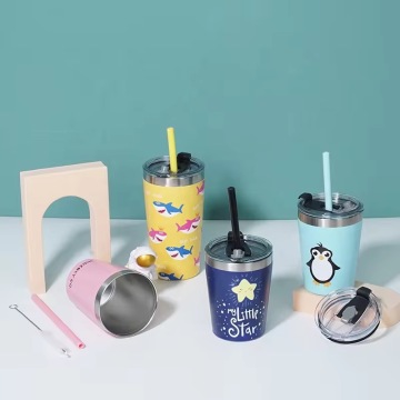 Insulated Stainless Steel Kids Tumbler with Straw