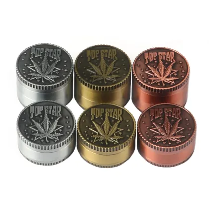 Amazon cross-border hot sale 50mm metal smoke grinder topstar manual weed grinder smoking accessories