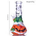 8,3 pouces Hippies Glass, Pumpkin et elfes Bong de bécher en verre, Bong Halloween, pipe d'eau en verre borosilicate avec chauve-souris