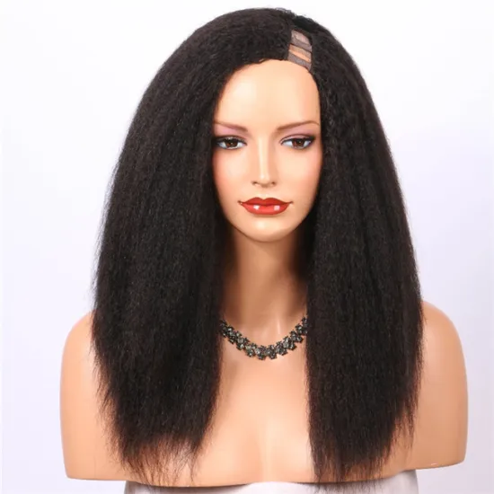 Brazilian Natural Human Hair Wig U Part Wigs For Black Woman Cheap Glueless Bob Straight Body Wave Kinky Straight Side Part  wig