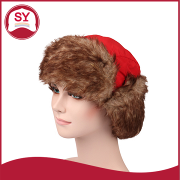 unique red winter hat with earflap/women winter hat with bill