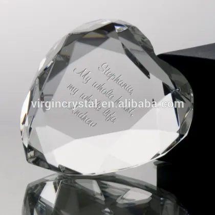 Wholesale cheap clear blank crystal heart shape diamond decoration for wedding guests souvenir gift