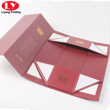 Red Collapsible Single Bottle Folding Wne Box