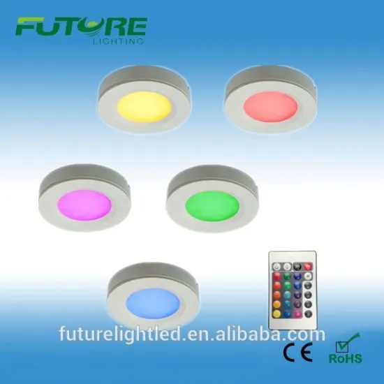Muti color led cabinet ceiling light,12VDC RGB LED ceiling puck light