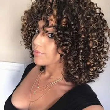 Wholesale supplier bangs big hair ombre brown straight short wigs black women curly synthetic wig sale kinky natural afro wigs
