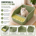Caja de arena para gatos de plástico, bandeja de tocador portátil de 20L, gran capacidad, cara alta, fácil limpieza, suministros de viaje ligeros para mascotas