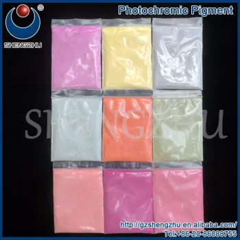 Photochromic ink powder that changes colour by sun or uv light