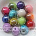 Beautiful solid round smooth acrylic bead with two colors