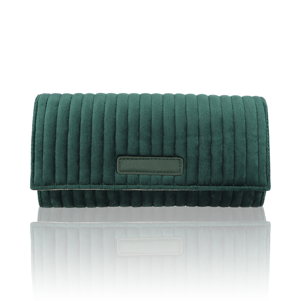 Custom logo velvet suede jewelry organizer roll pouch
