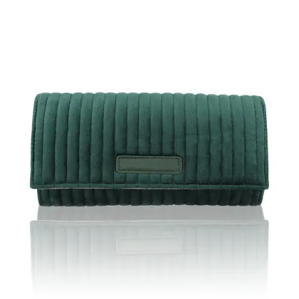 Custom logo velvet suede jewelry organizer roll pouch