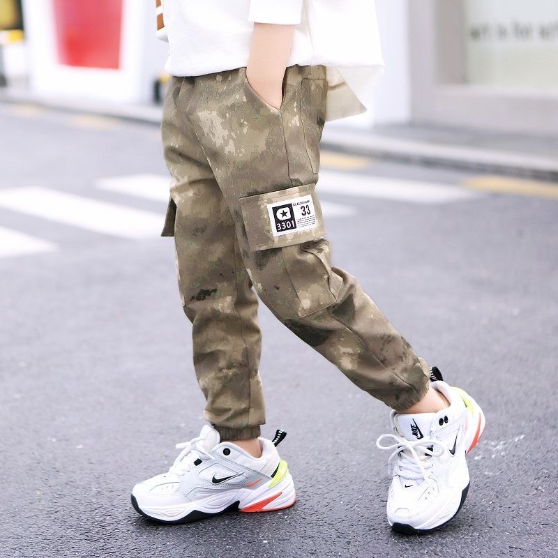 EACHIN Baby Boys Pants Spring Children Sport Camouflage Cargo Pants Elastic Waist Teens Boys Trousers Children Streetwear Pants