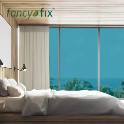 17.7"x78.7" UV Protection Self-Adhesive Solar Window Film - Blue Building Films