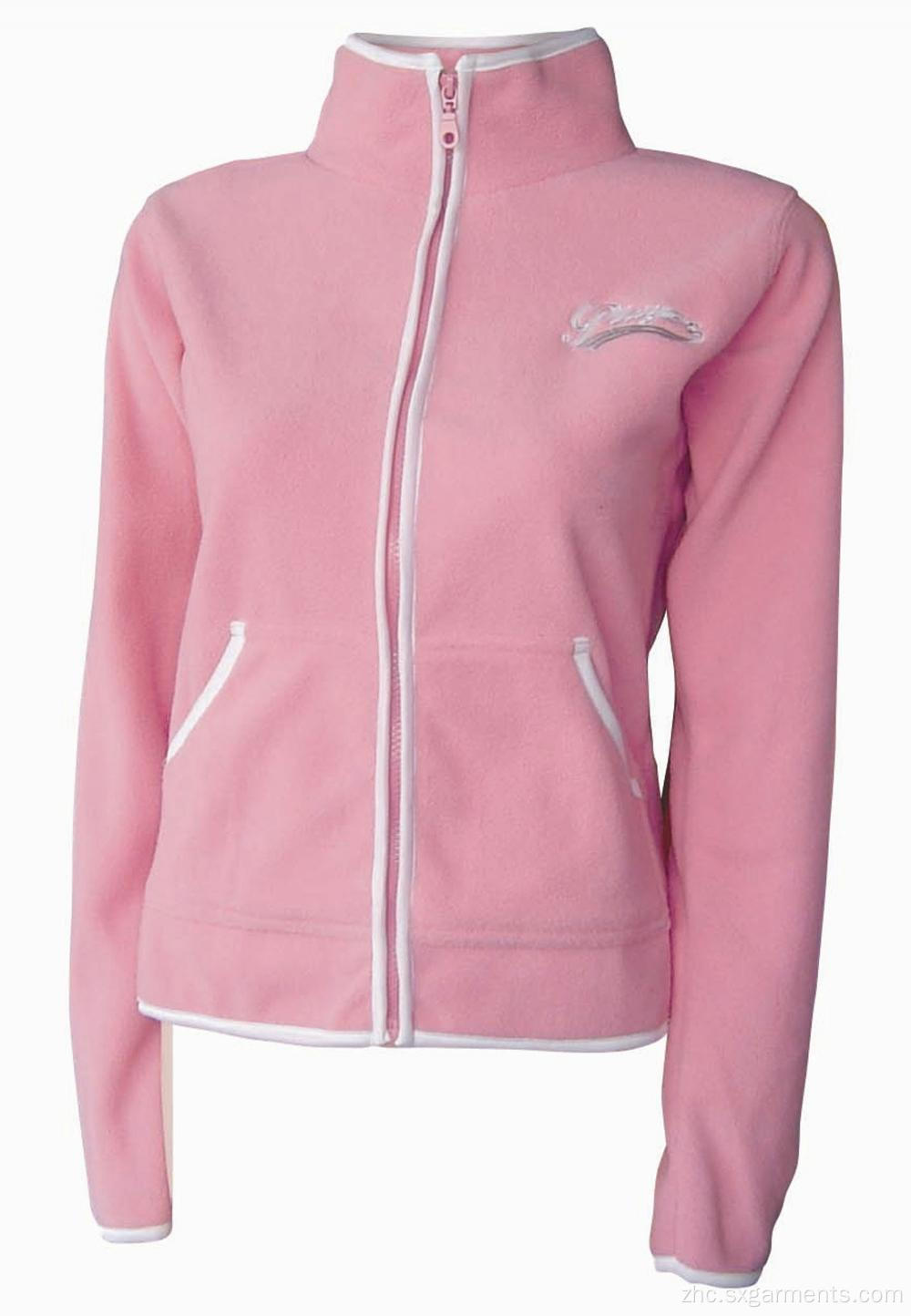 100％聚酯夫人的极地羊毛夹克