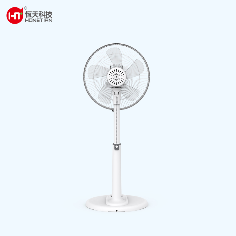 HONETIAN button control LED display adjustable height 8 speeds 4 modes 8 timer 14 inches DC custom colors indoor pedestal fan