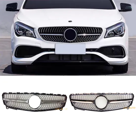 AMG Style Grille Silver Black Diamond Front Bumper Grille for Mercedes Benz A-Class W176 2016-2018