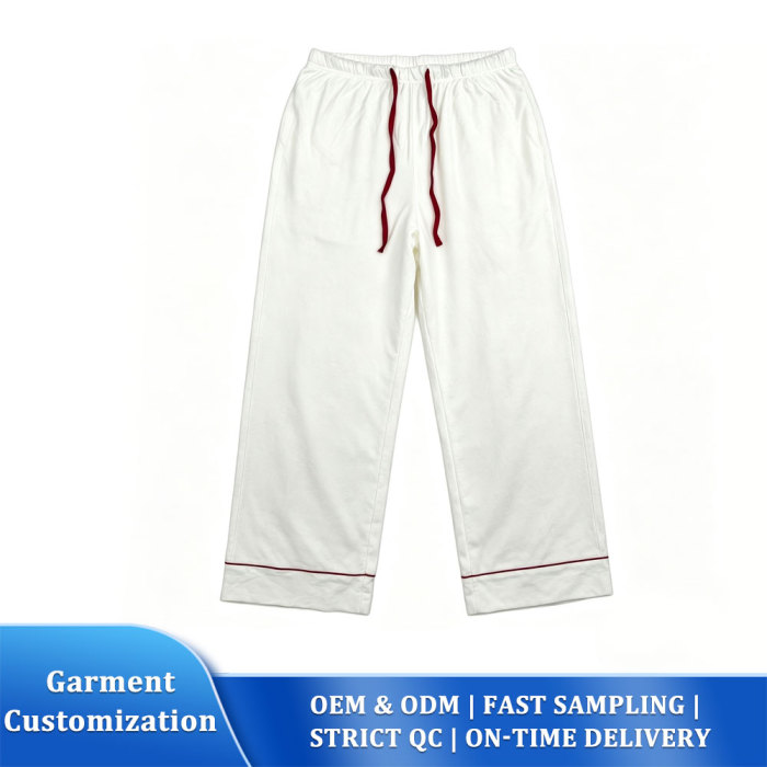 Pantaloni loungewear con finiture rosse bianche