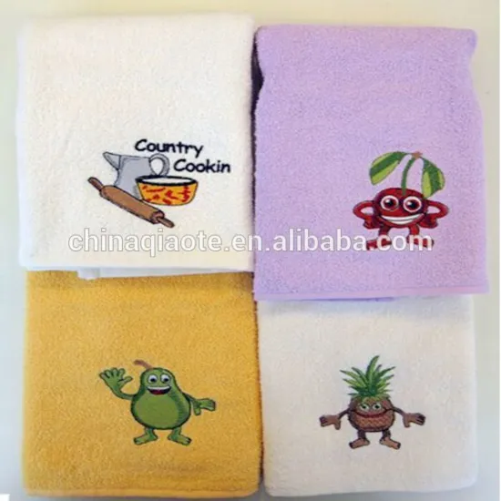 100% Cotton Solid Color Embroidery Kitchen Tea Towel