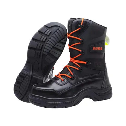 928 Heavy Industry Cow Leather Safety Shoes Steel Toe Fire Shoes Men Fire Jungle Safety Shoes