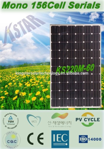 High efficiency 220w 240w 250w mono solar panel for solar system from china suppliers