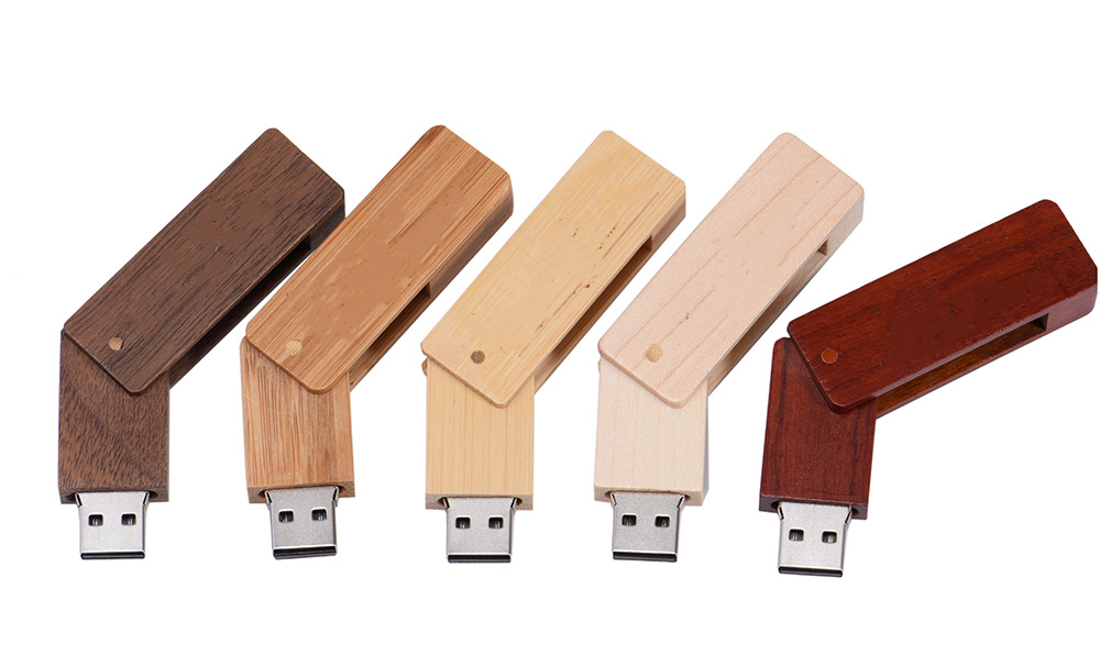 محرك فلاش USB خشبي مع صندوق