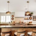 Amber fruit dish glass lampshade dining pendant lamp