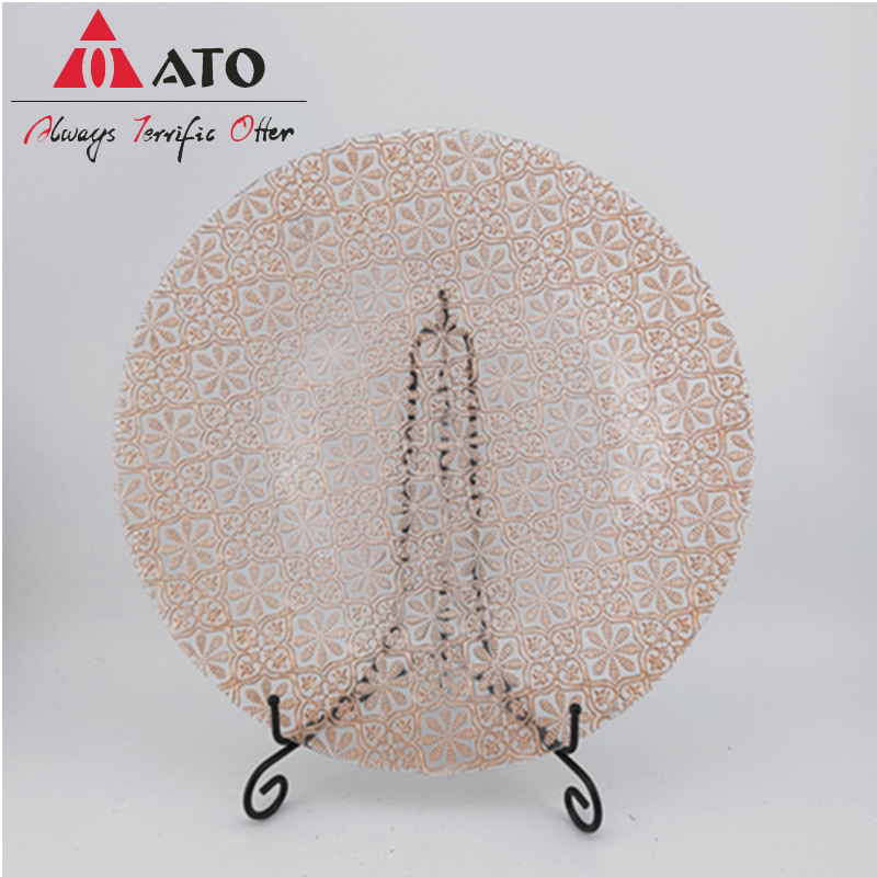 ATO Kitchen Elecloplated Dailware Gold Decor Plate Charge