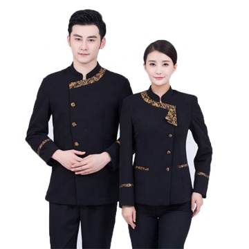 long sleeves modern restaurant & bar hotel reception waiter uniform