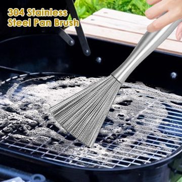 Stainless Steel Flexible Pot Cleaning Brush Kitchen Not Hurt The Pot Cleaning Dishwashing Brus Hung Long Handle Wire Brush