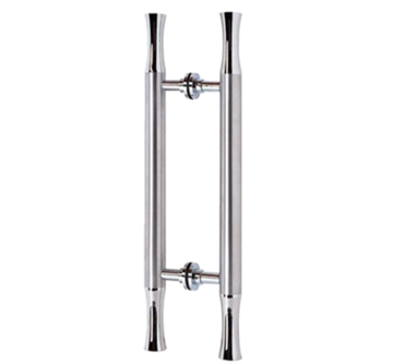 Trapezoidal glass door handle