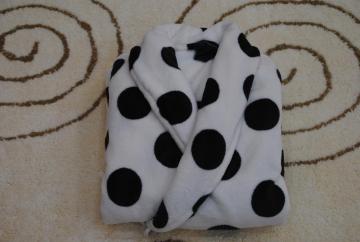 Gedruckte Korallen Fleece Bademantel