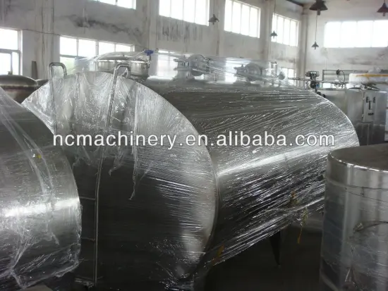 Horizontal milk cooling tank