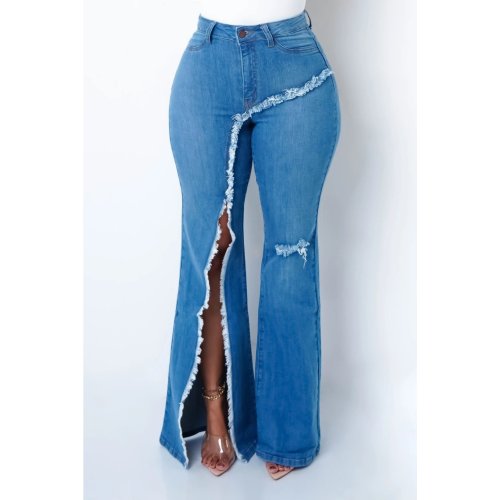 Denim Casual Harem Pants Bell Bottom Jeans for Women Supplier