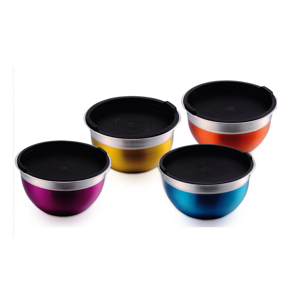 colorful stainless steel salad bowl