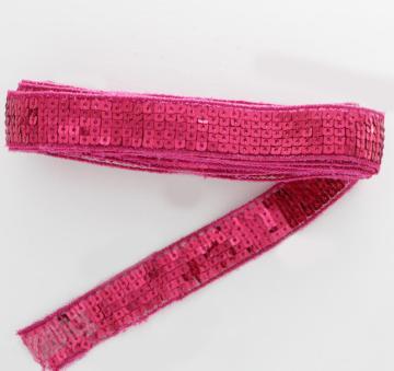 4rows Stretch Sequin Trim pink sequined lace trimming