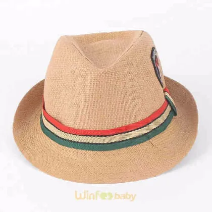 summer outdoor baby cheap panama hats kids boy short brim fedora hat