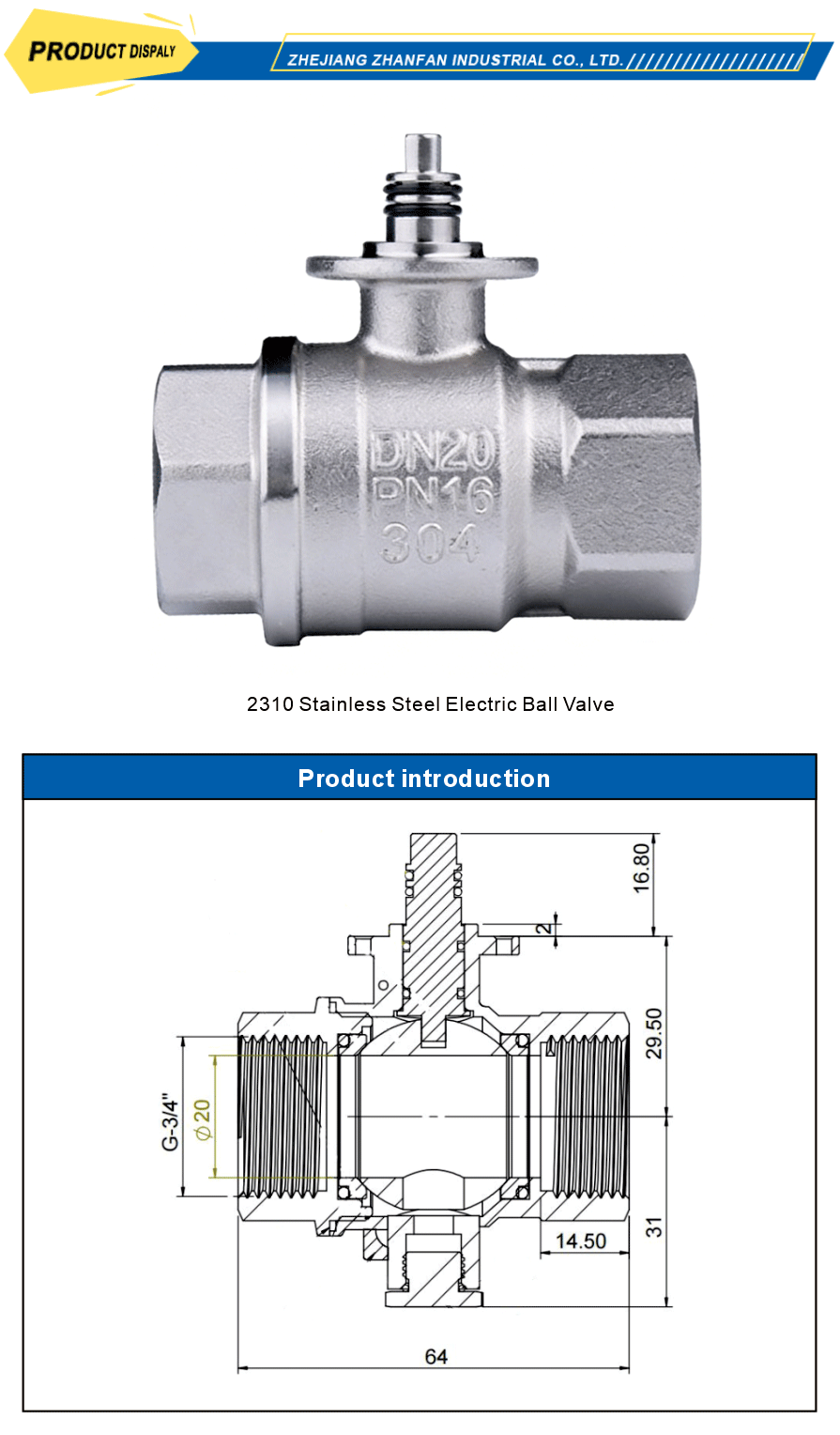 electric stainless steel ball valve