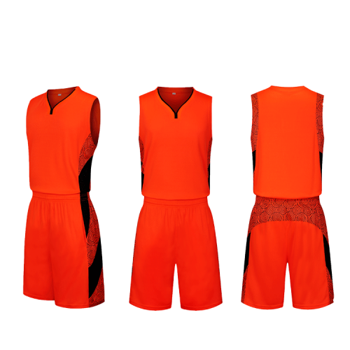 Polyester V-neck basketball uniform with pocket jersey