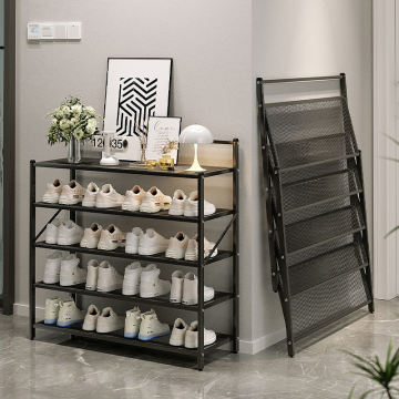 4-Storey Small Folding Shoe Rack - Lightweight Organizer for Entrance and Corridor