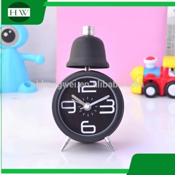 metal mini funny creative loudspeaker circular round table wake up light digital ring a bell vibrating alarm clock