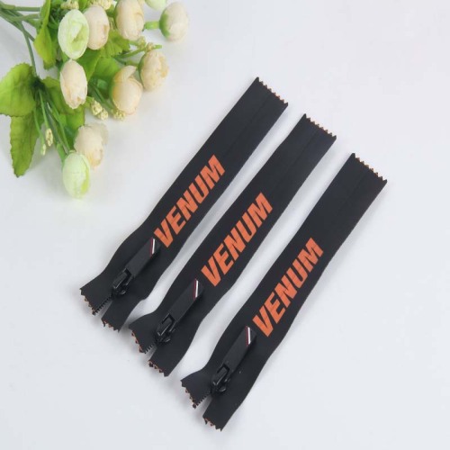 Well-made printed letters waterproof zipper for luggage