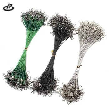 Anti-Bite Fishing Line: Steel Wire Leader with Swivel Fishing Accessory, Lead Core Leash in Sizes 15CM-30CM