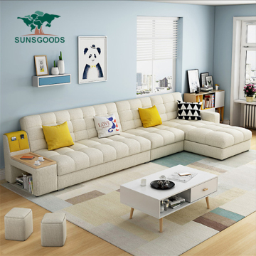 Modern Luxury L-Shape Fabric Sectional Sofa Bed