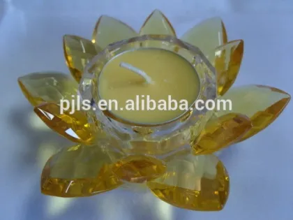 crystal candle holder golden crystal lotus crystal flower
