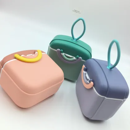 Portable Baby Milk Powder Container with Spoon for Easy Food Storage
