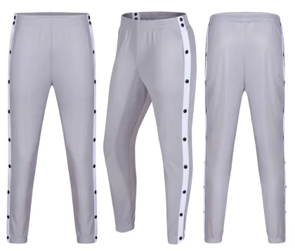 basketball soccer sports full open buckle button pants