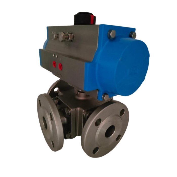 Van bi mặt bích ba mảnh khí nén