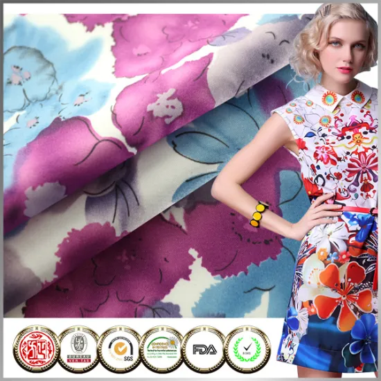 Zhengfang SGS Digital printed Cheap bridal satin fabric